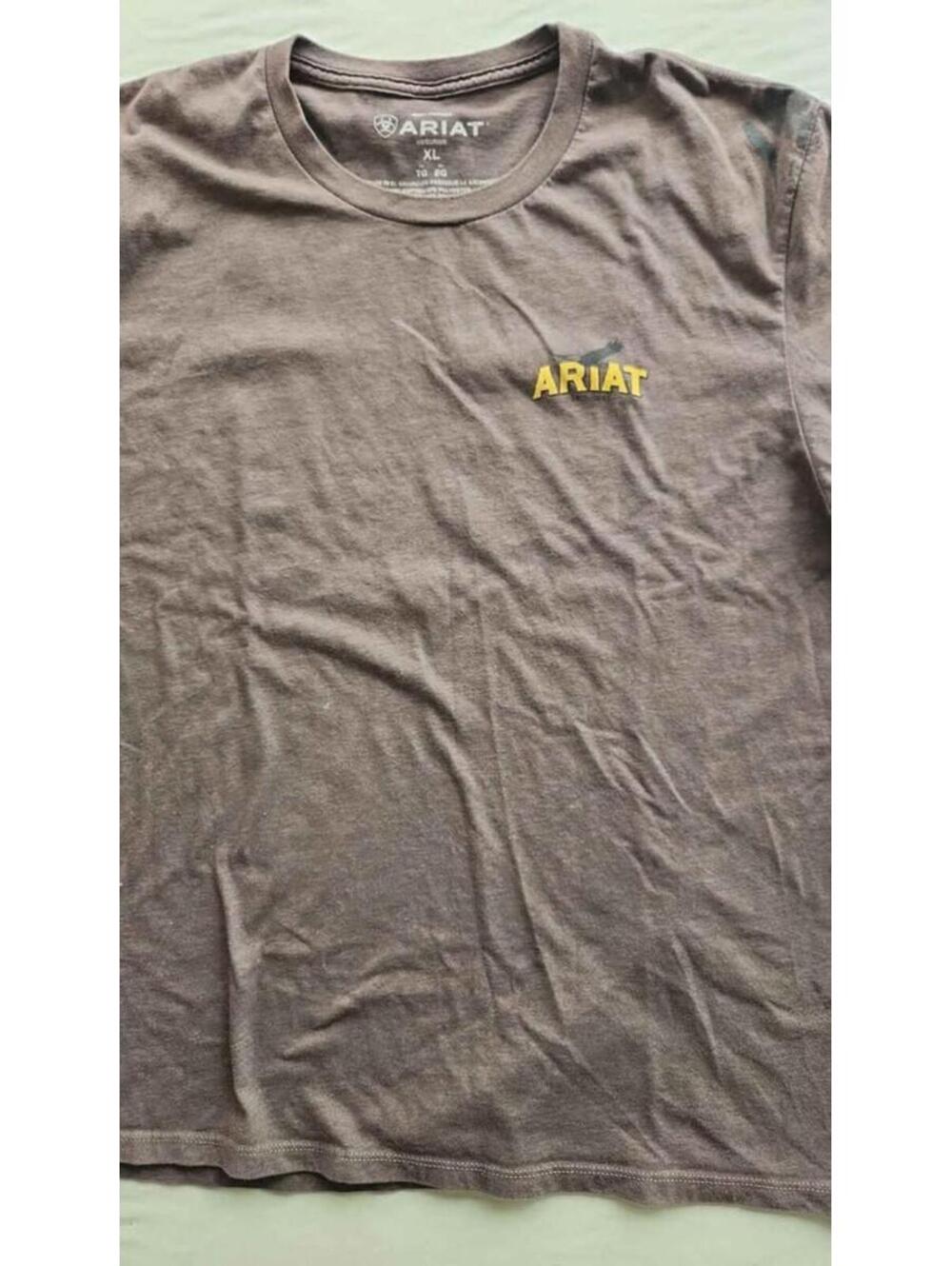 Men's ARIAT T-Shirt  Sz XL Printers ink is in areas it doesn't belong. SEE PHOTO